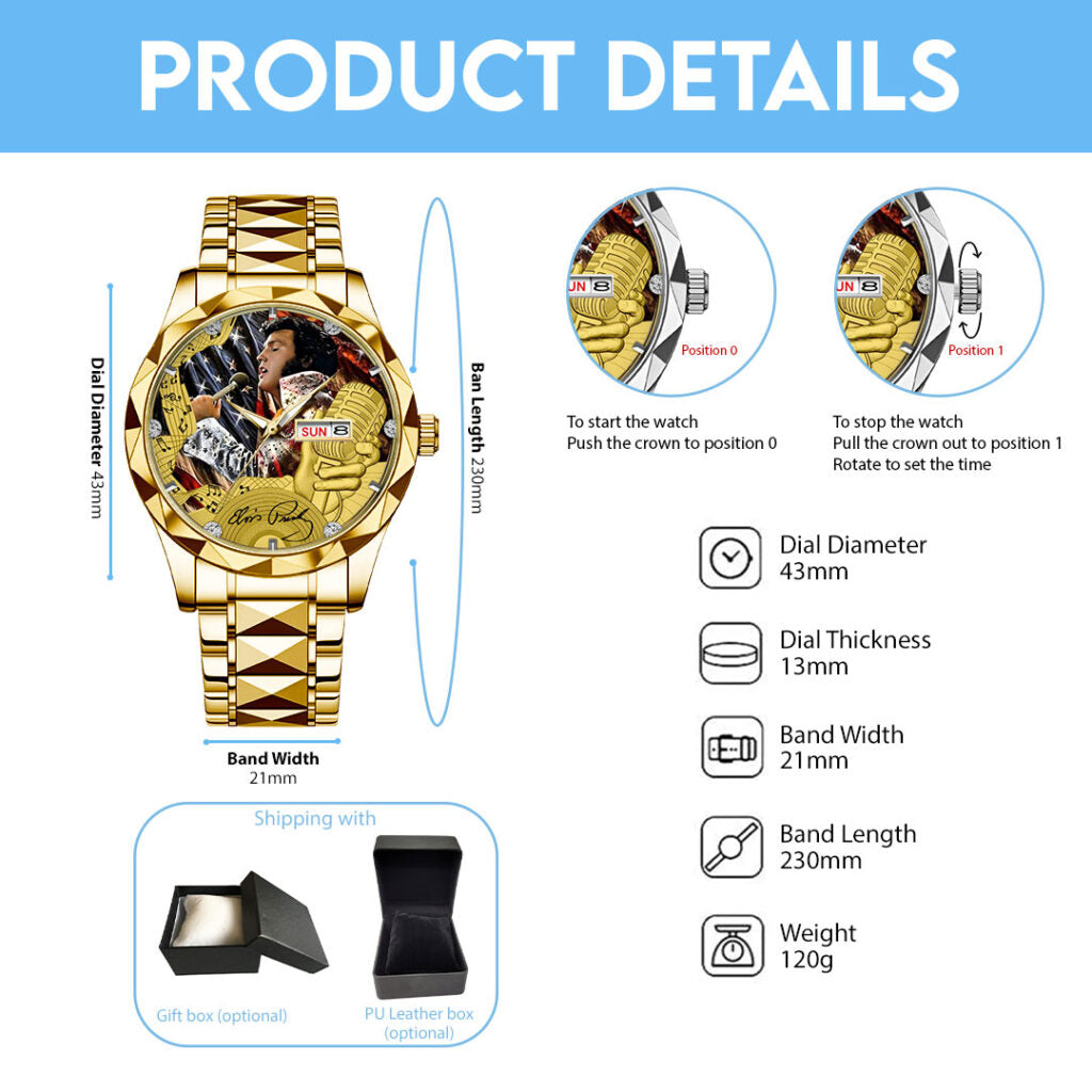 Elvis Presley Alloy Luxury Quartz Watch - TMTHU720
