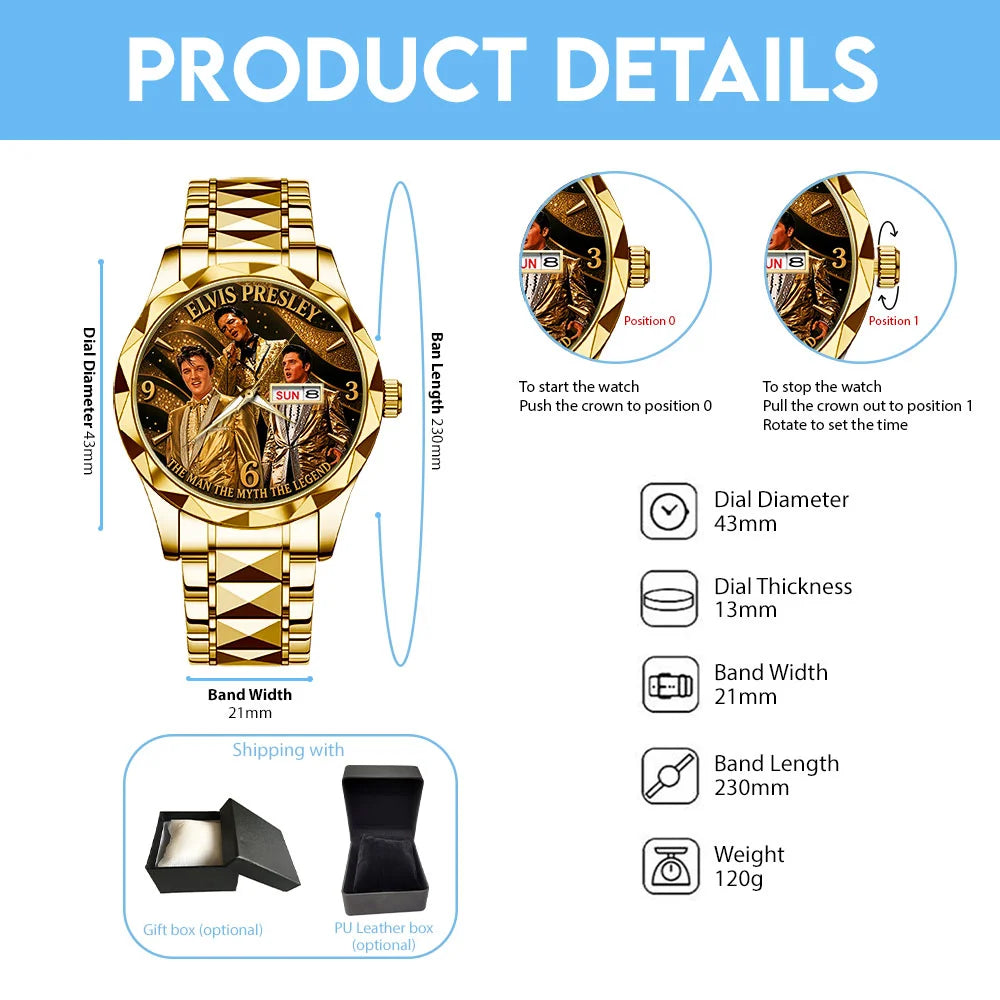 Elvis Presley Alloy Luxury Quartz Watch - TMTHU8614