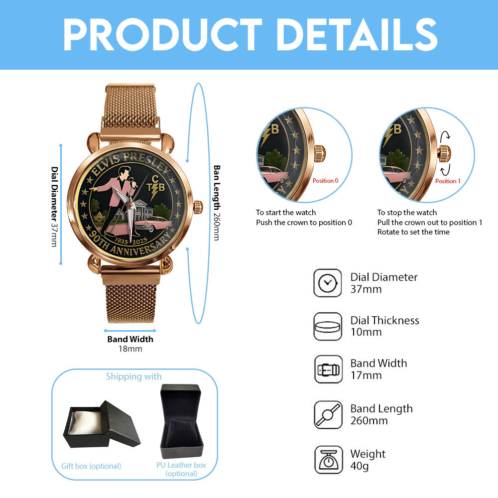 Elvis Presley Mesh Strap Quartz Watch - MAITM12696