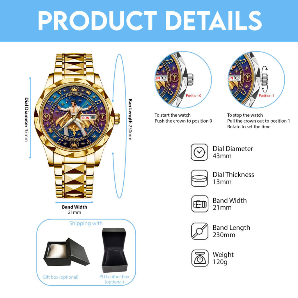 Elvis Presley Alloy Luxury Quartz Watch - TMTHU4379