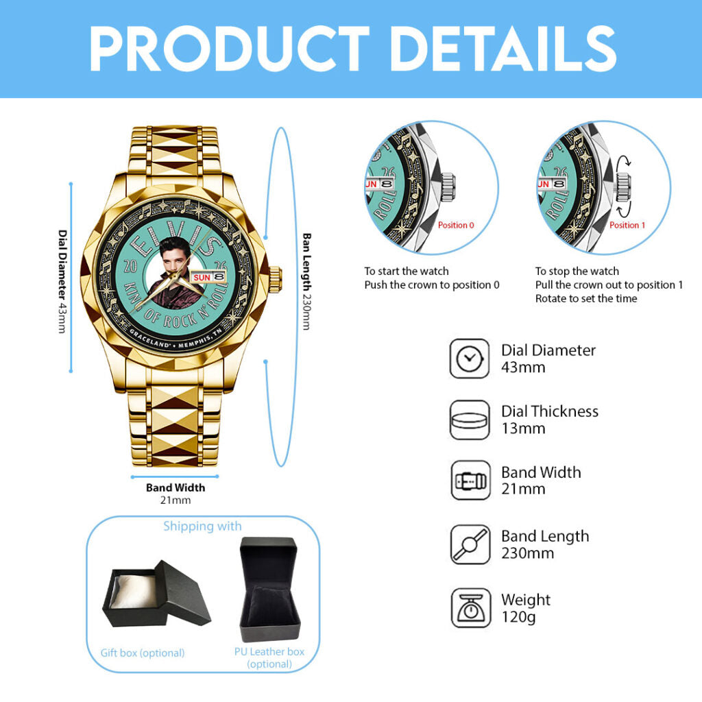 Elvis Presley Alloy Luxury Quartz Watch - TMTHU2155