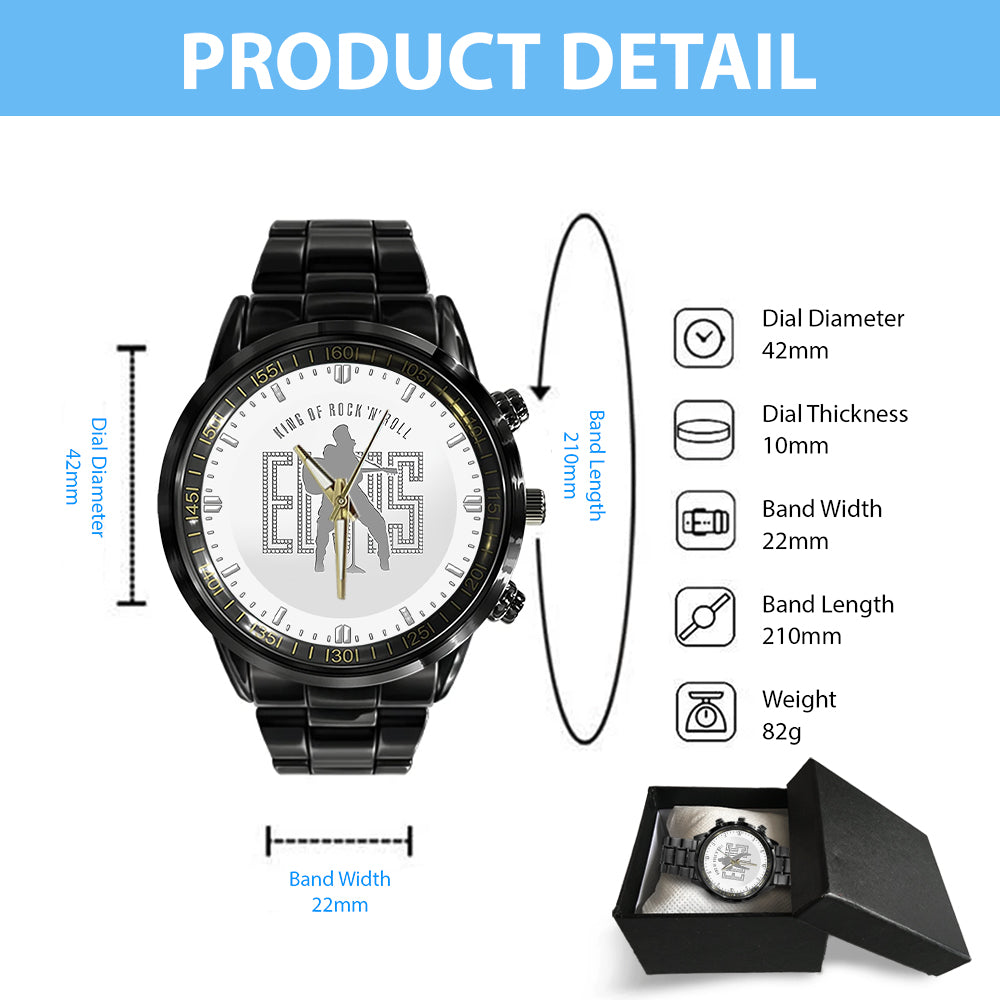 Elvis Presley Black Stainless Steel Watch - GNE 1297