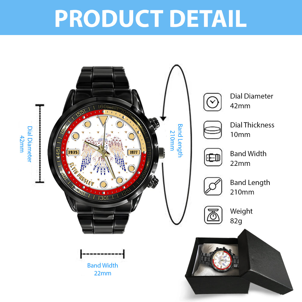 Elvis Presley Black Stainless Steel Watch - HOATT 6151