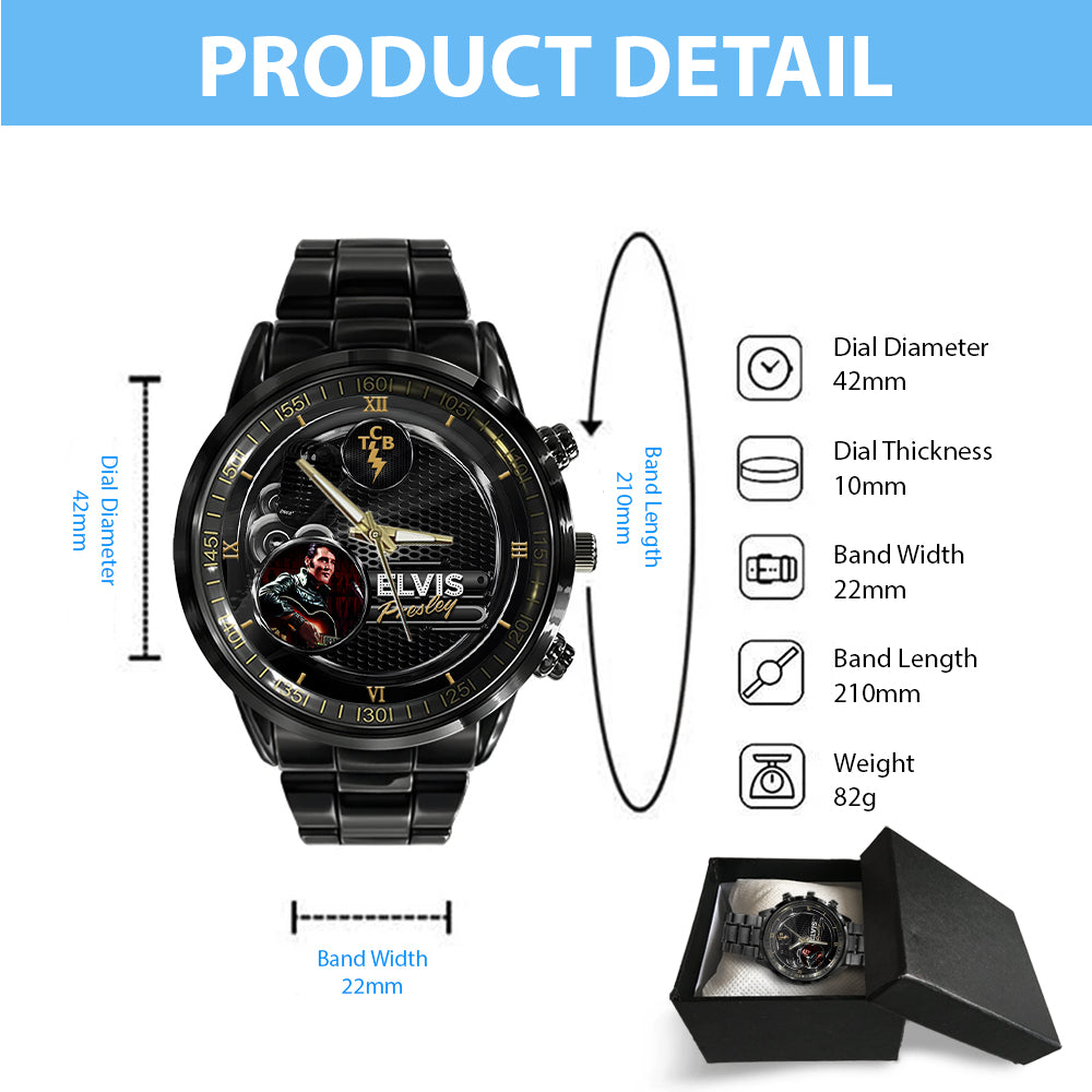 Elvis Presley Black Stainless Steel Watch - HOATT 7938
