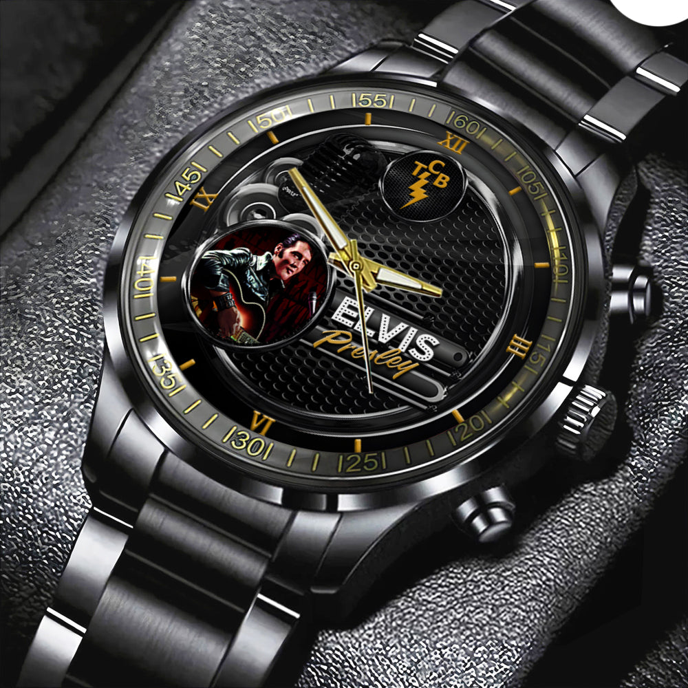 Elvis Presley Black Stainless Steel Watch - HOATT 7938