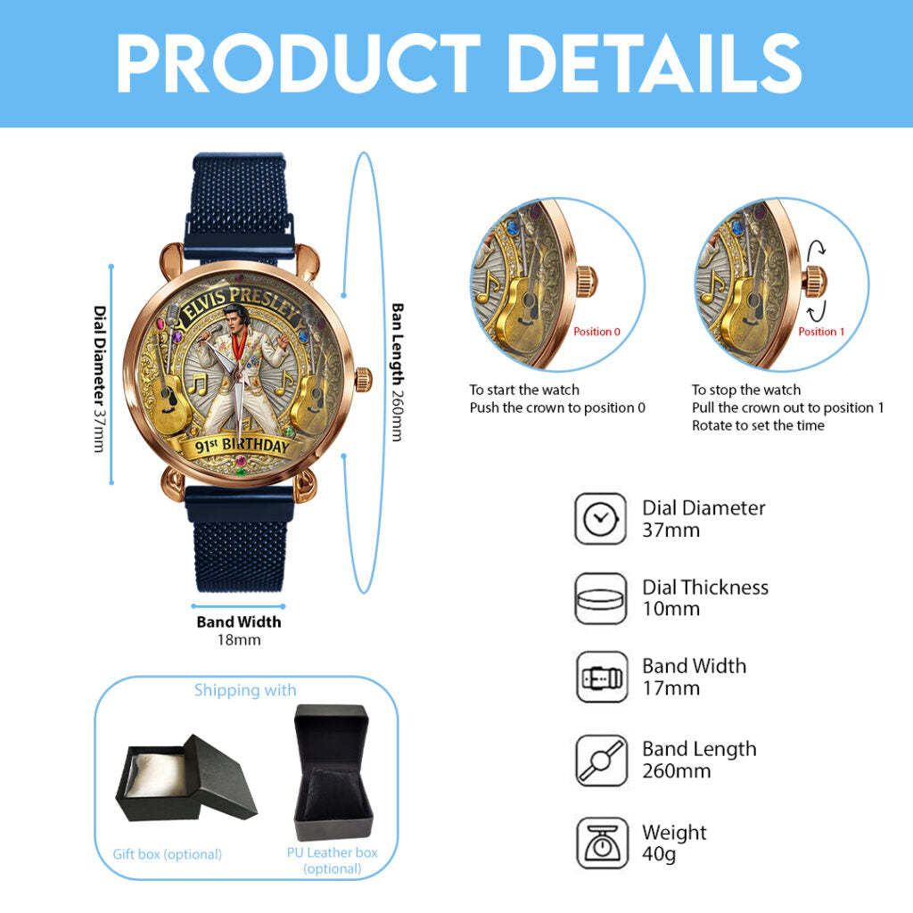 Elvis Presley Mesh Strap Quartz Watch - HOATT16481