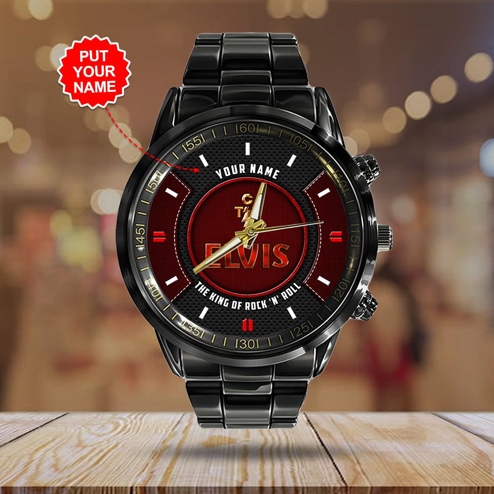 Personalized Elvis Presley Black Stainless Steel Watch - HOATT 5151