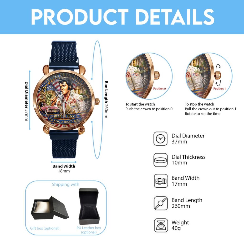 Elvis Presley Mesh Strap Quartz Watch - HOATT19479