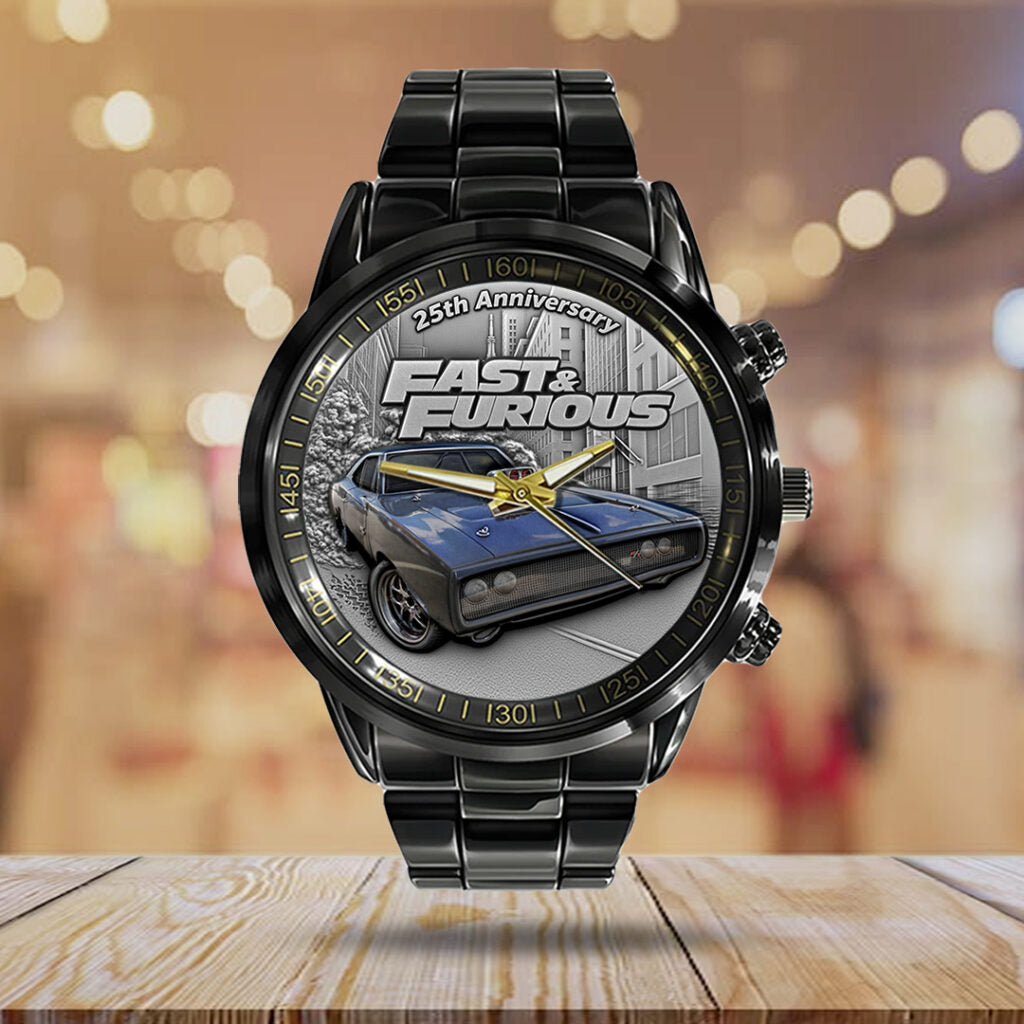 Fast & Furious 25th Anniversary Black Stainless Steel Watch - TANTN24849