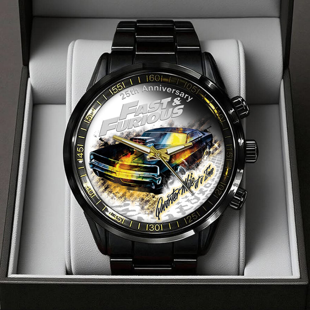 Fast & Furious 25th Anniversary Black Stainless Steel Watch - TANTN24847