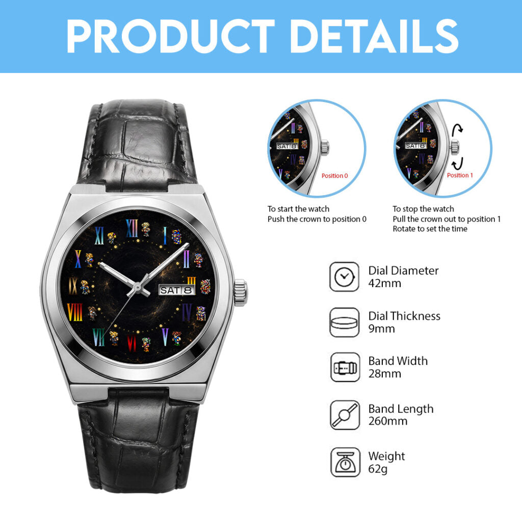 Final Fantasy Leather Alloy Watch - GNE7681