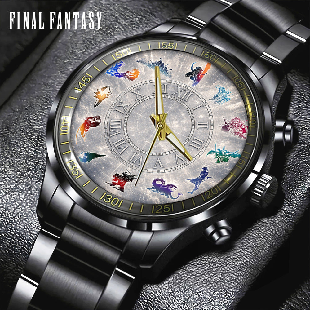 Final Fantasy Black Stainless Steel Watch - GNE7013