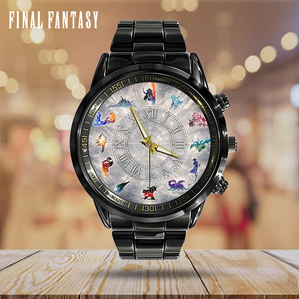 Final Fantasy Black Stainless Steel Watch - GNE7013