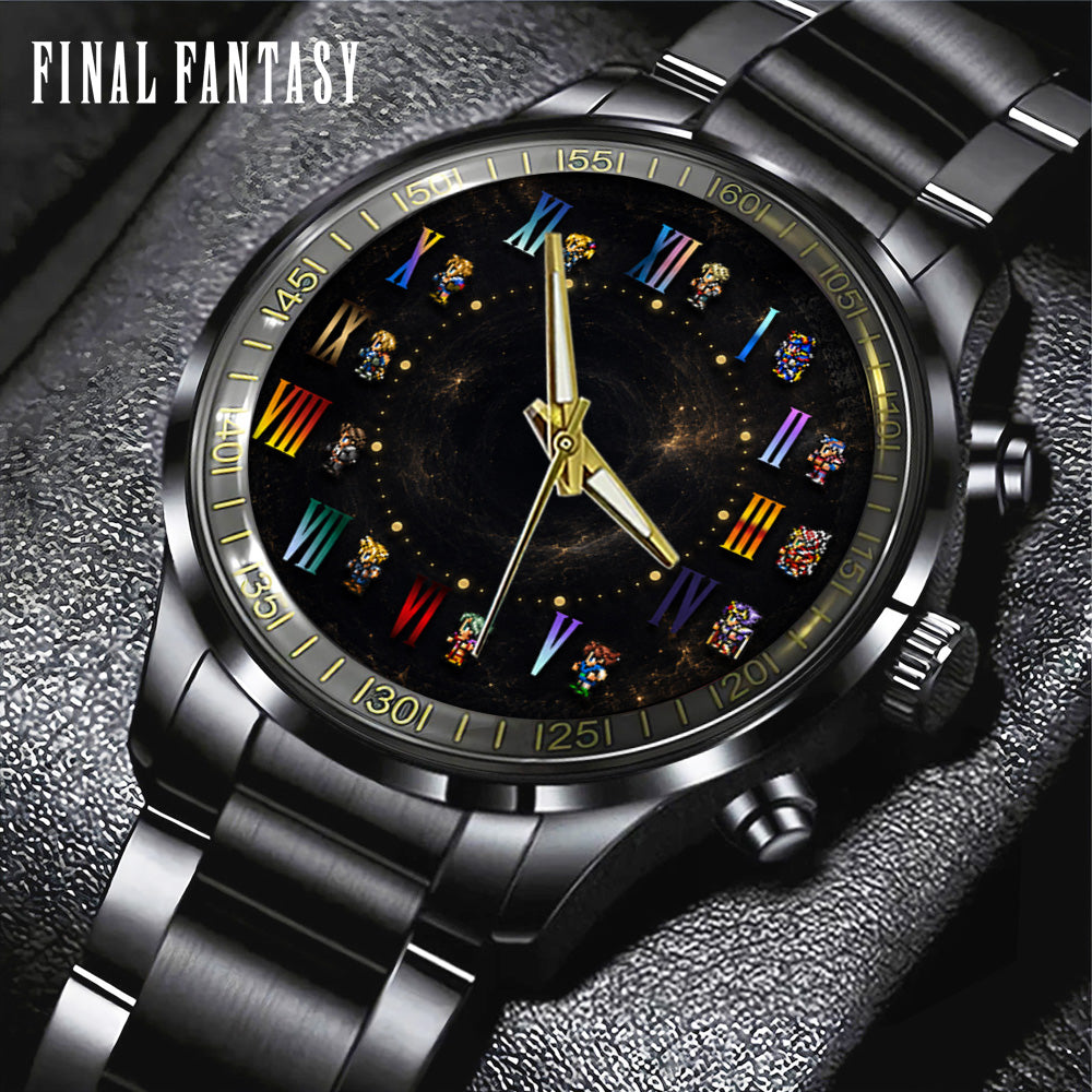 Final Fantasy Black Stainless Steel Watch - GNE7535