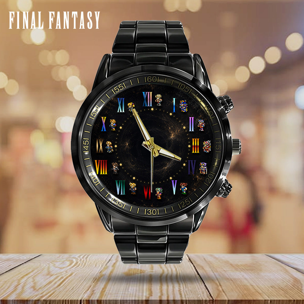 Final Fantasy Black Stainless Steel Watch - GNE7535
