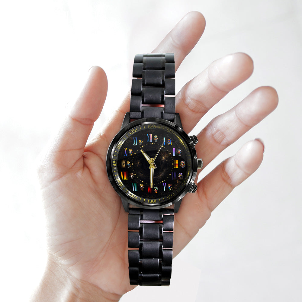 Final Fantasy Black Stainless Steel Watch - GNE7535