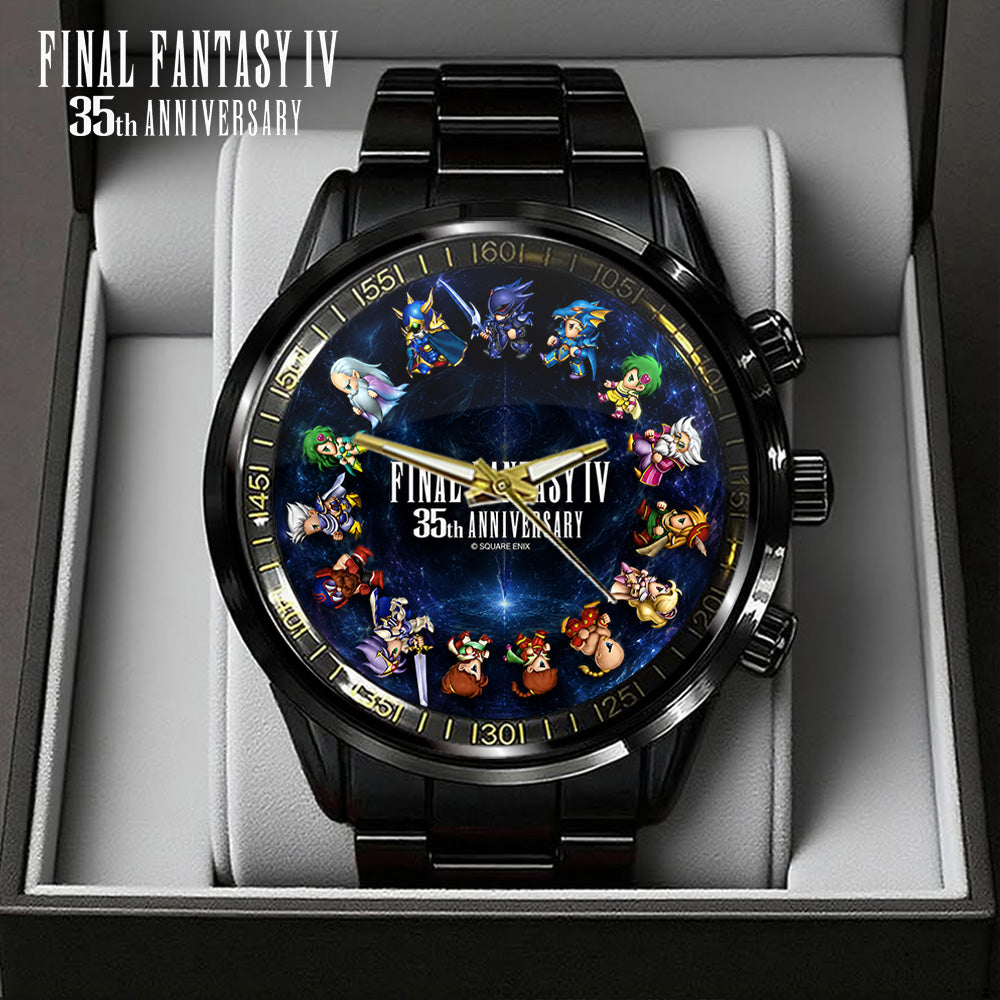 Final Fantasy IV 35th Anniversary Black Stainless Steel Watch - GNE7737