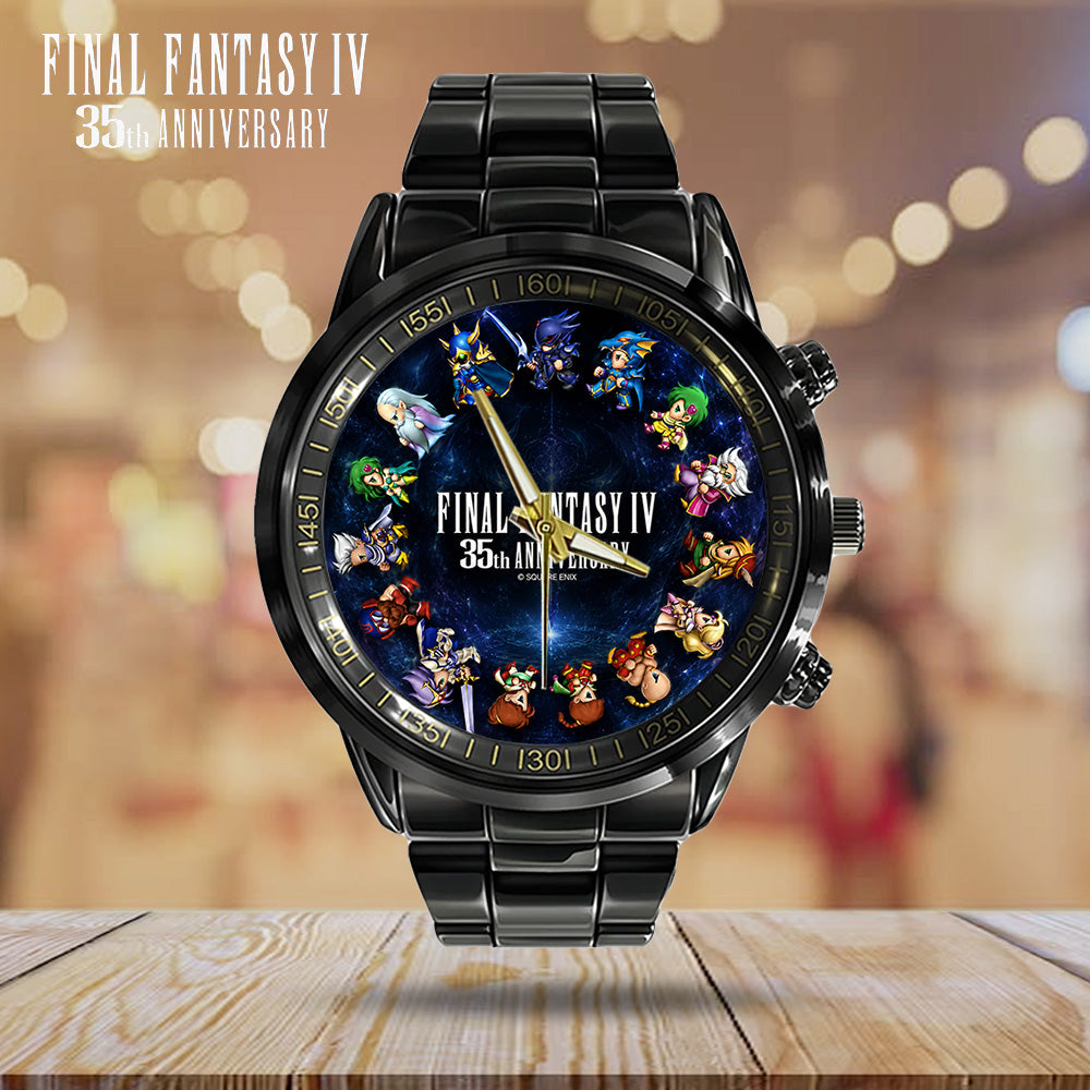 Final Fantasy IV 35th Anniversary Black Stainless Steel Watch - GNE7737