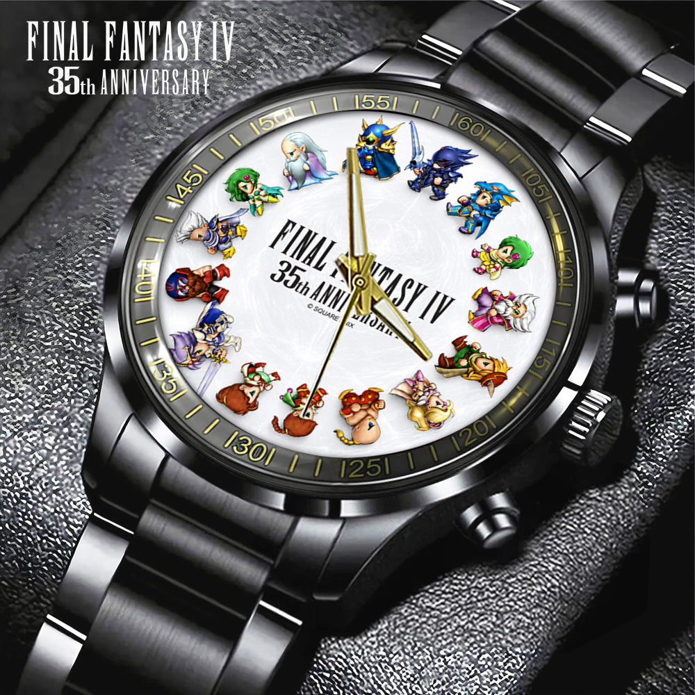 Final Fantasy IV 35th Anniversary Black Stainless Steel Watch - GNE7868
