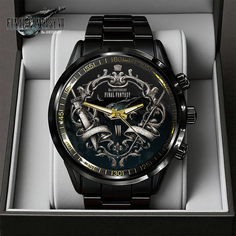 Final Fantasy VII 30th Anniversary Black Stainless Steel Watch - GNE7158