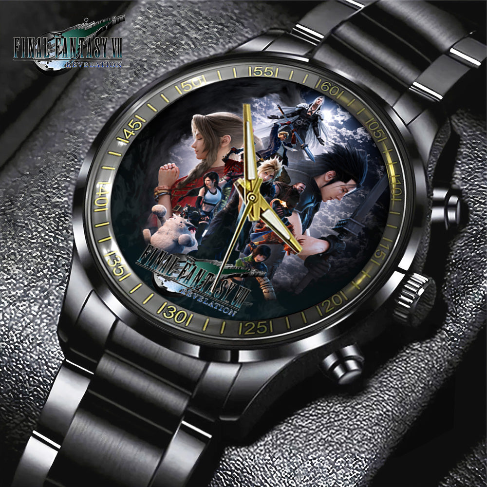 Final Fantasy VII Revelation Black Stainless Steel Watch - GNE6895