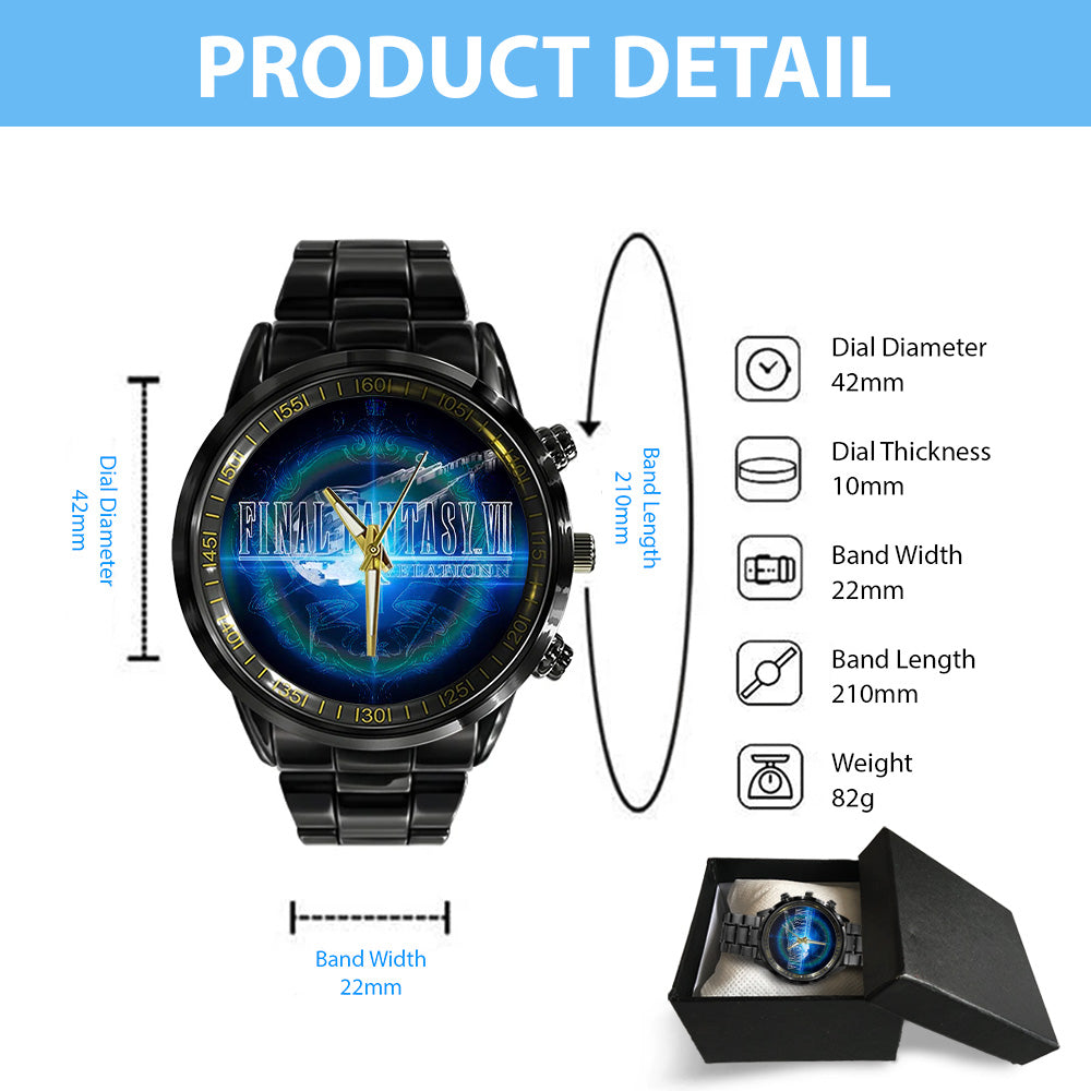 Final Fantasy VII Revelation Black Stainless Steel Watch - GNE7139