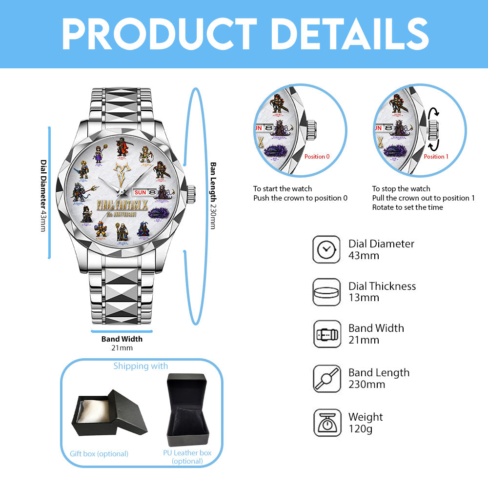Final Fantasy X 25th Anniversary Alloy Luxury Quartz Watch - GNE7949
