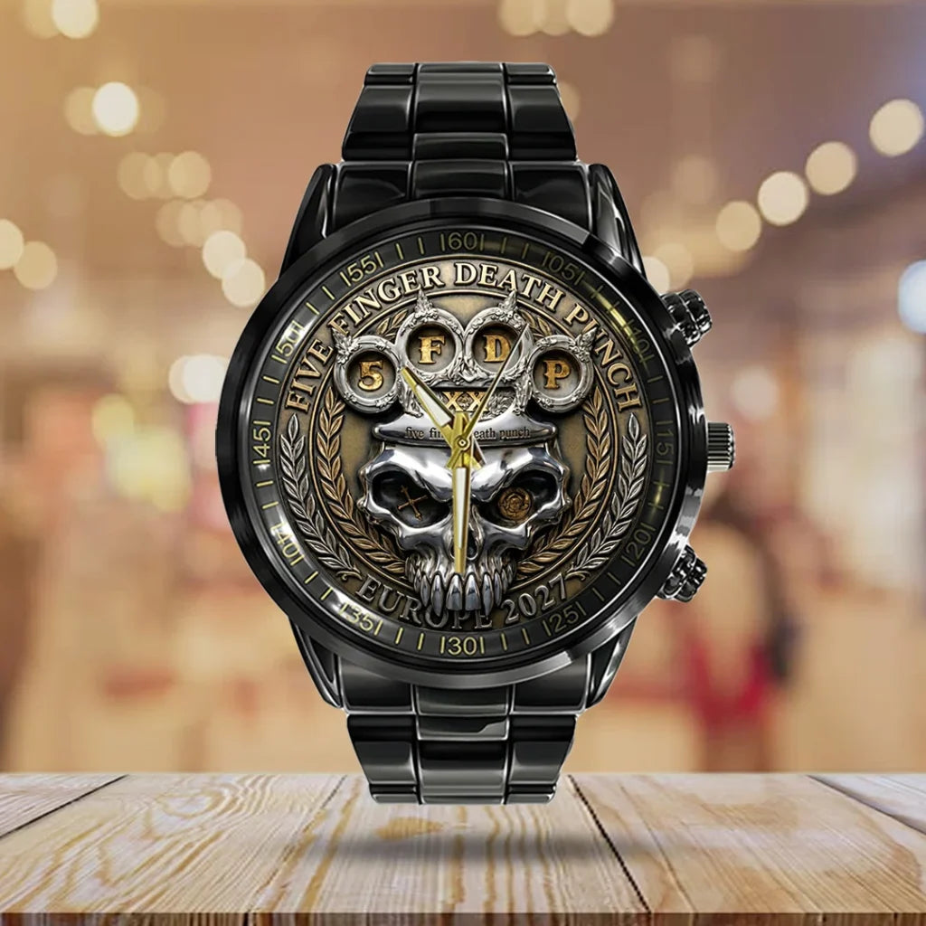 Five Finger Death Punch Tour 2027 Black Stainless Steel Watch - TANTN25051