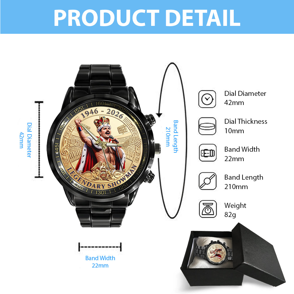 Freddie Mercury 80th Anniversary 2026 Black Stainless Steel Watch - TMTHU5400