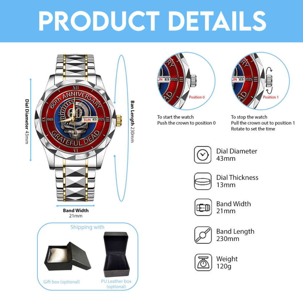 Grateful Dead 60th Anniversary Alloy Luxury Quartz Watch - TMTHU1785
