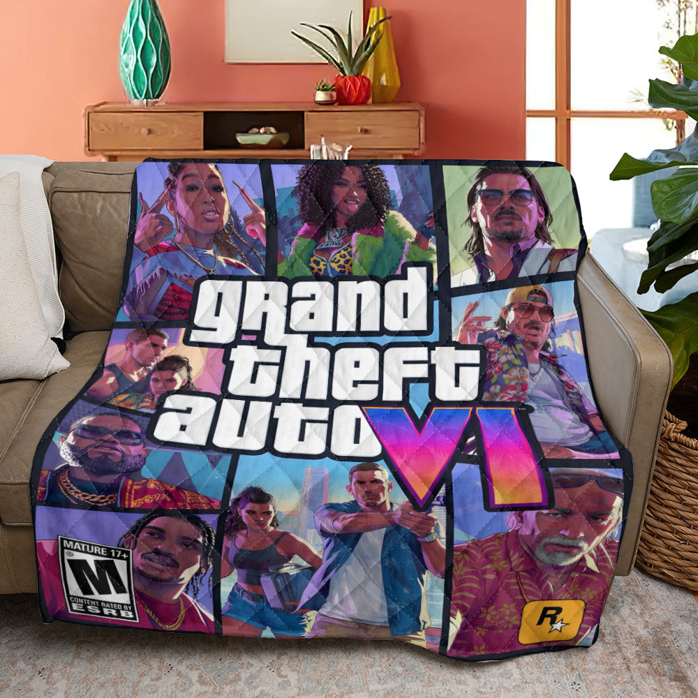 Grand Theft Auto VI Quilt Blanket - TANTN24032
