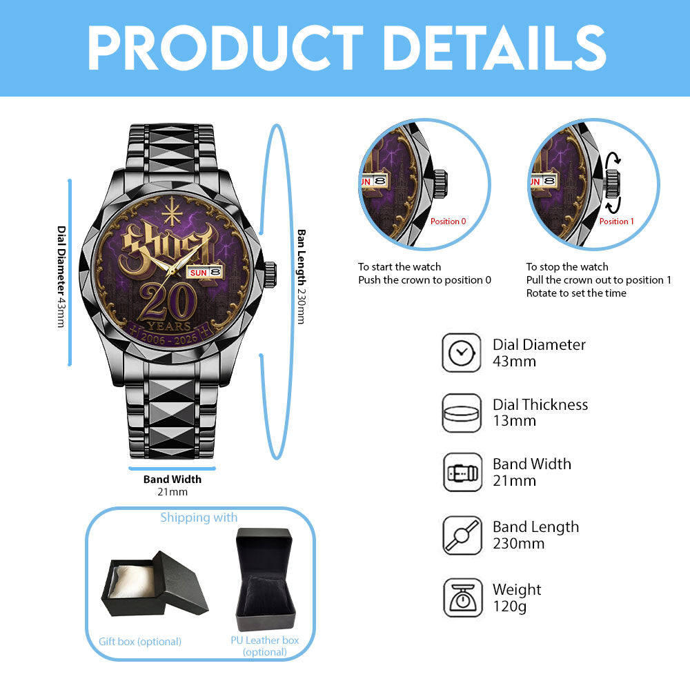 Ghost Band 20th Anniversary Alloy Luxury Quartz Watch - TANTN24529