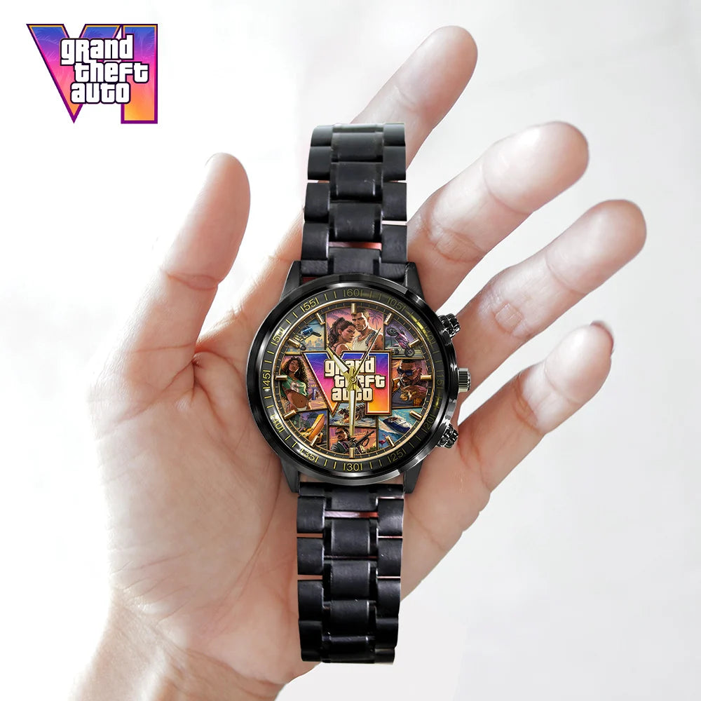 Grand Theft Auto VI Black Stainless Steel Watch - GNE8379