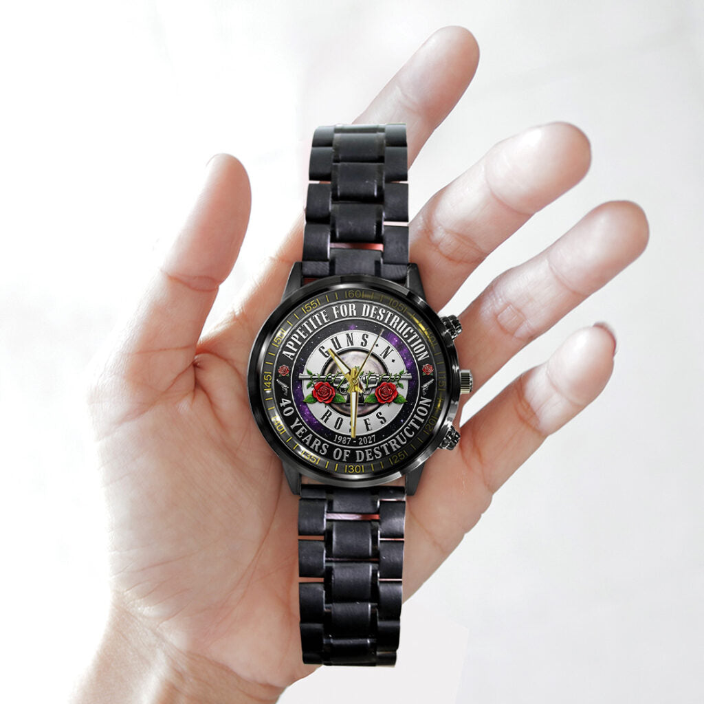 Guns N’ Roses 40th Anniversary Black Stainless Steel Watch - TANTN21631