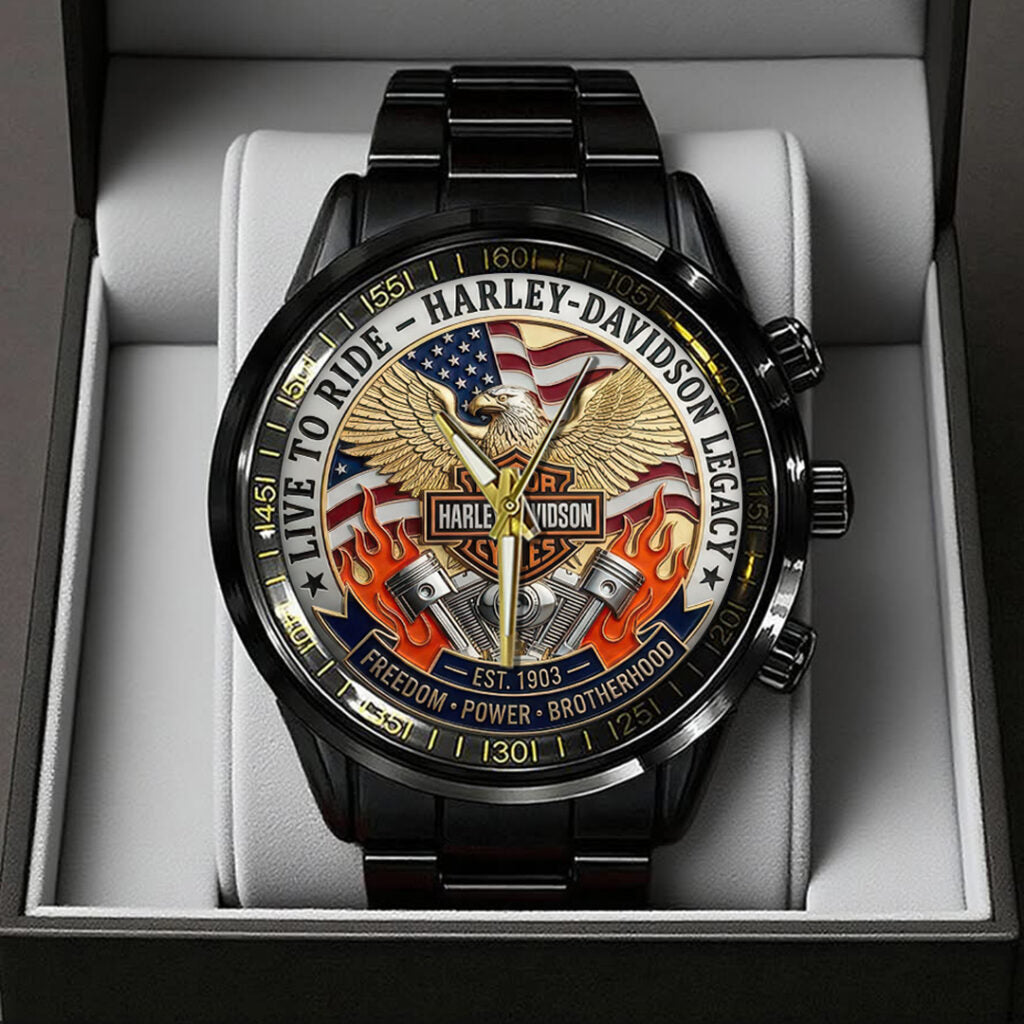 Harley Davidson Black Stainless Steel Watch - TANTN21463