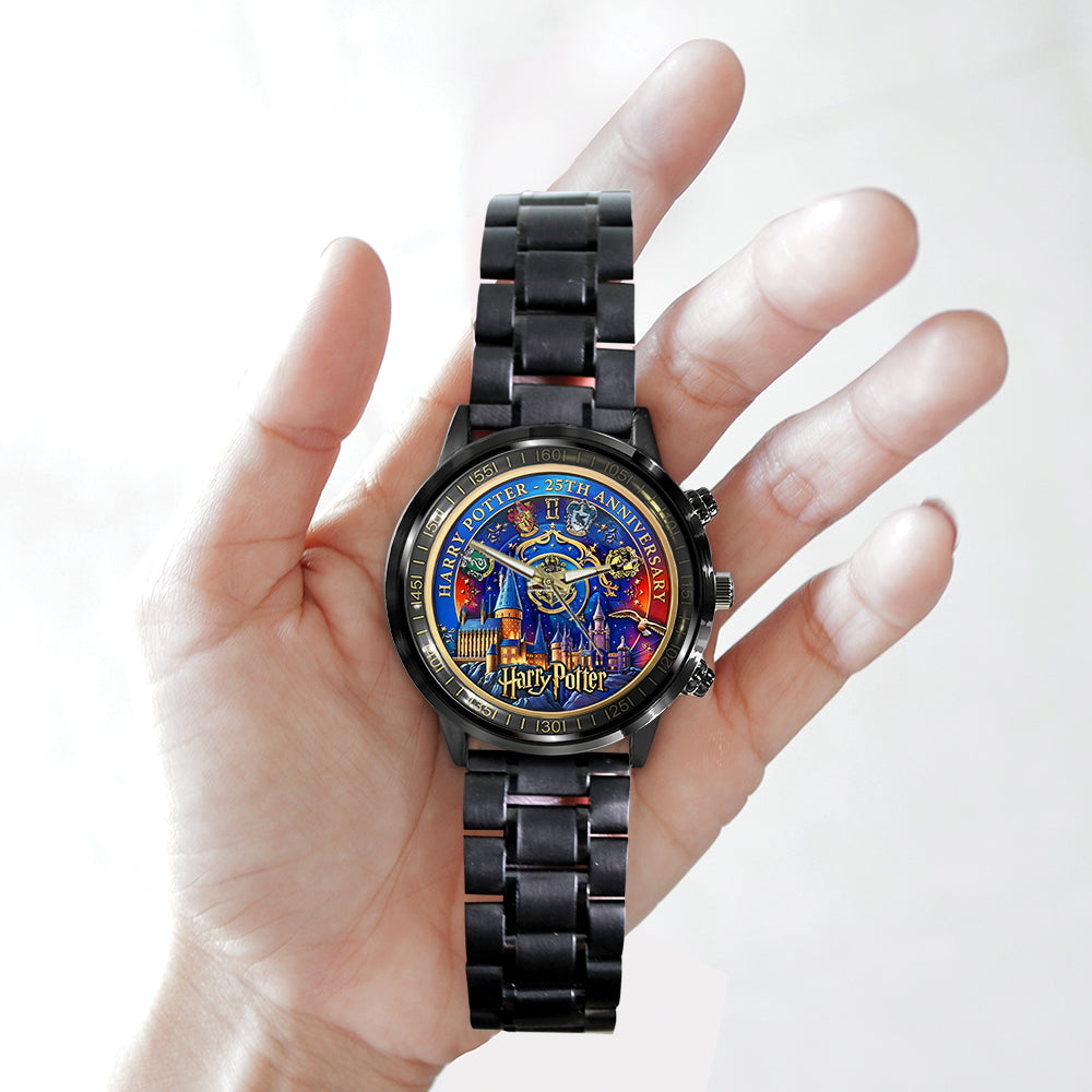 Harry Potter 25th Anniversary Black Stainless Steel Watch - TMTHU2743
