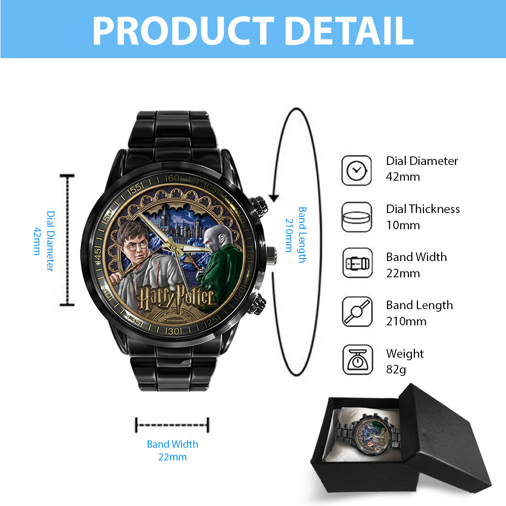 Harry Potter 25th Anniversary Black Stainless Steel Watch - TMTHU2760