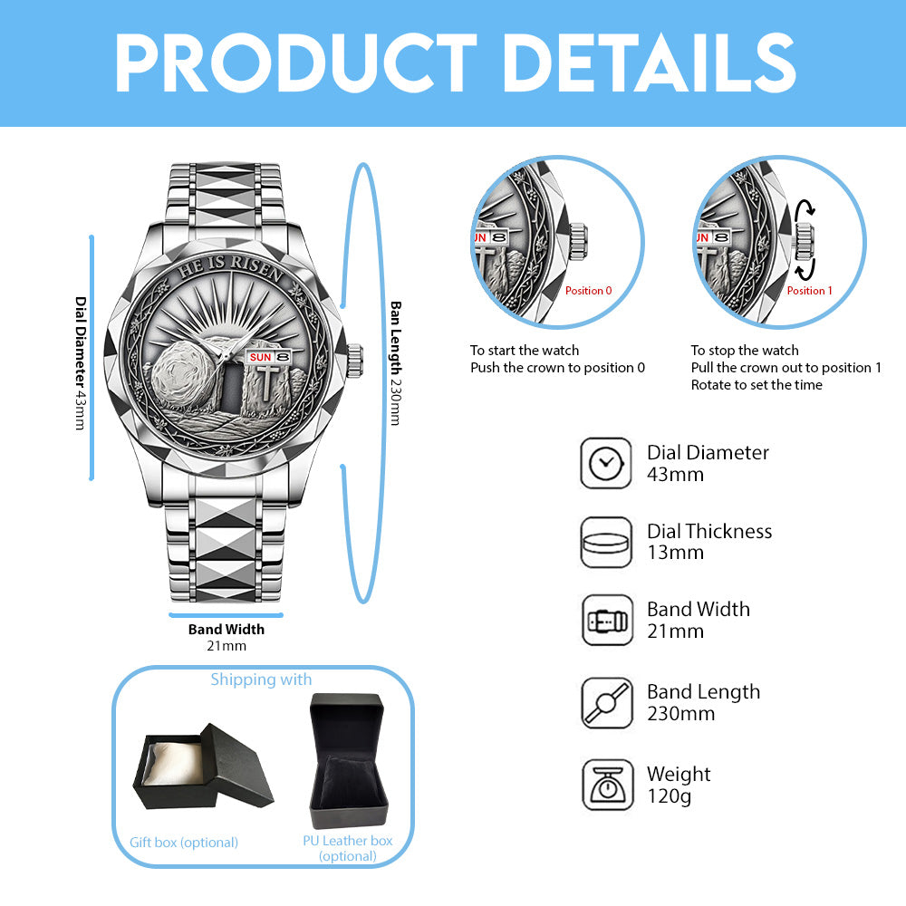 He Is Risen Alloy Luxury Quartz Watch - TANTN17415