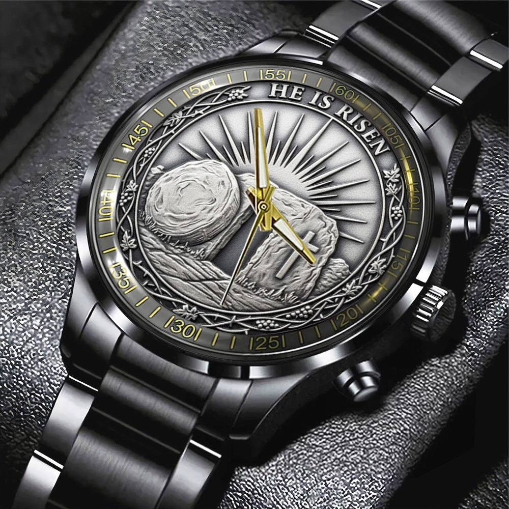 He Is Risen Black Stainless Steel Watch - TANTN17416