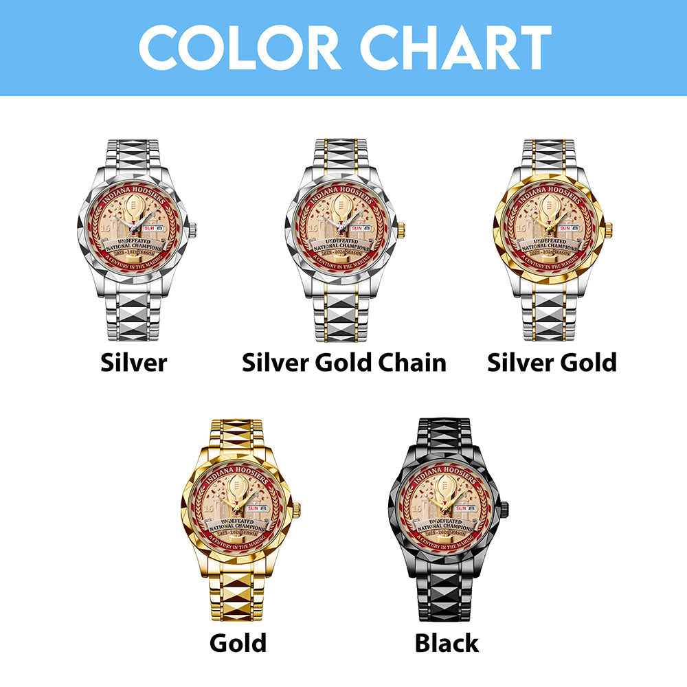 Indiana Hoosers Football 2025 National Champions Alloy Luxury Quartz Watch - MAITM14549