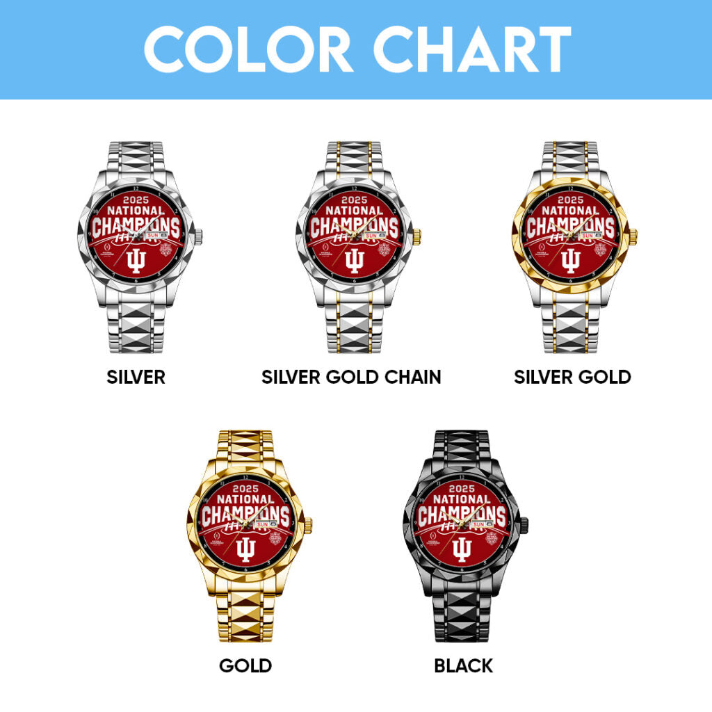 Indiana Hoosiers Football 2025 National Champions Alloy Luxury Quartz Watch - TANTN20158