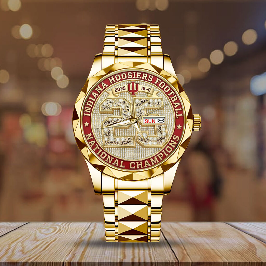 Indiana Hoosiers Football 2025 National Champions Alloy Luxury Quartz Watch - TMTHU3806