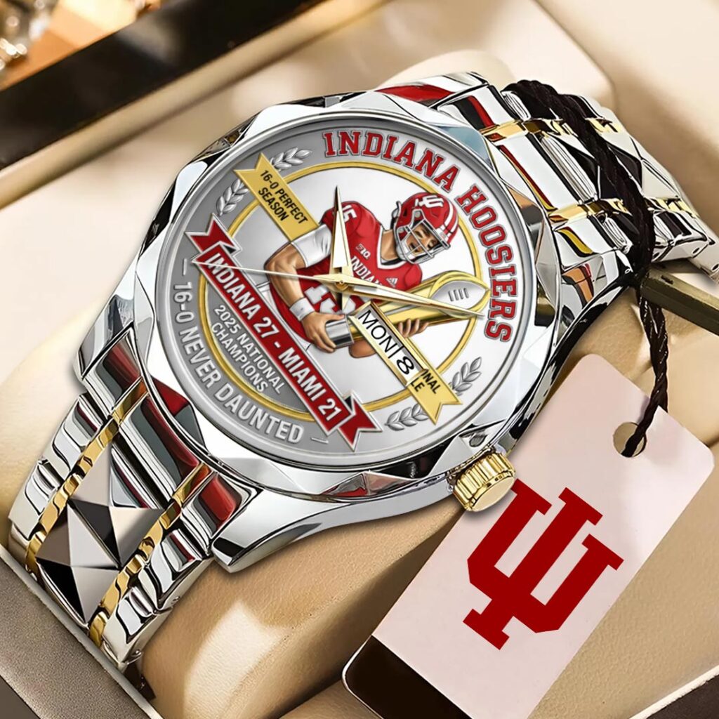 Indiana Hoosiers Football 2025 National Champions Alloy Luxury Quartz Watch - HOATT15816