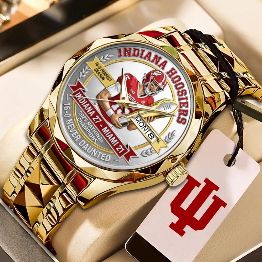 Indiana Hoosiers Football 2025 National Champions Alloy Luxury Quartz Watch - HOATT15816