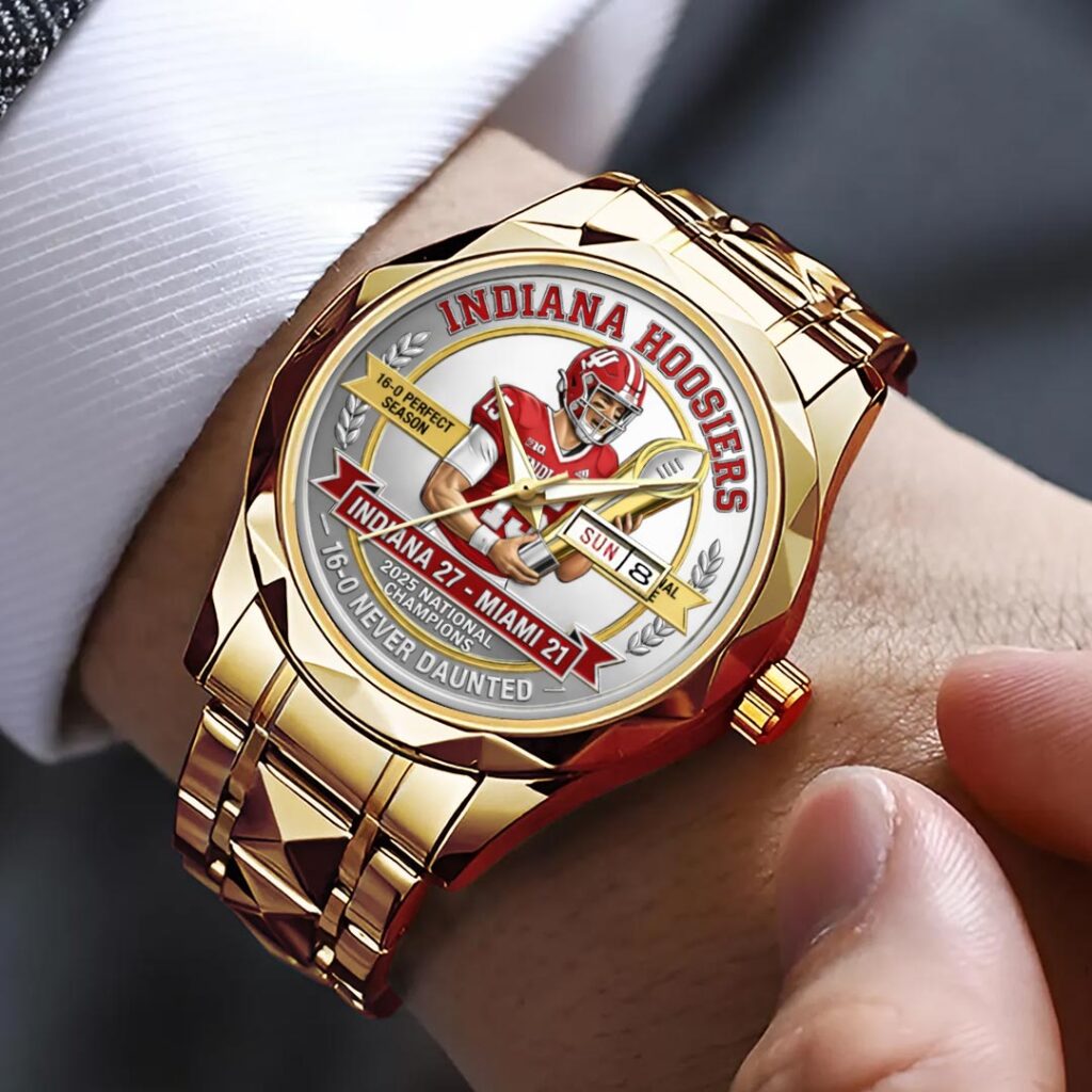 Indiana Hoosiers Football 2025 National Champions Alloy Luxury Quartz Watch - HOATT15816