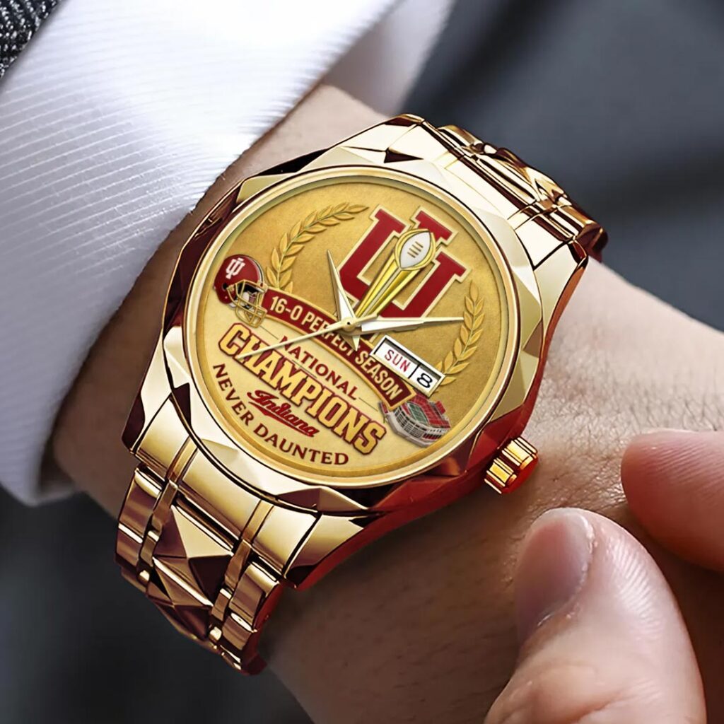 Indiana Hoosiers Football 2025 National Champions Alloy Luxury Quartz Watch - HOATT15856