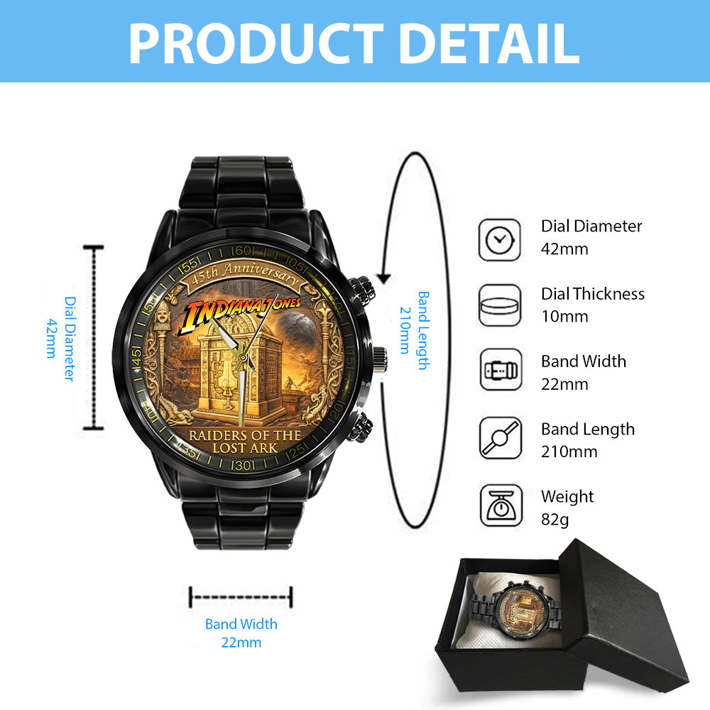Indiana Jones Raiders of the Lost Ark 45th Anniversary Black Stainless Steel Watch - TANTN20394