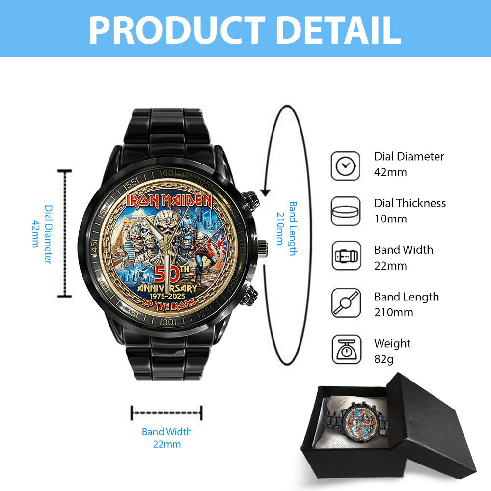 Iron Maiden 50th Anniversary Black Stainless Steel Watch - MAITM14241