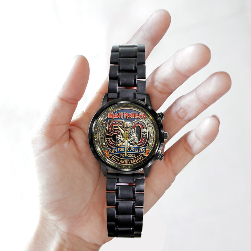 Iron Maiden 50th Anniversary Black Stainless Steel Watch - TANTN21561