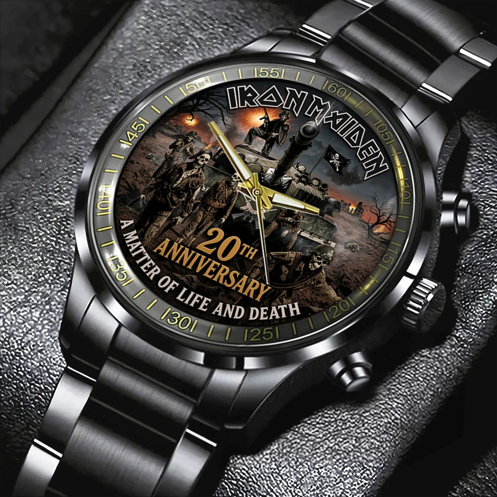 Iron Maiden: A Matter of Life and Death 20th Anniversary Black Stainless Steel Watch - TMTHU8855